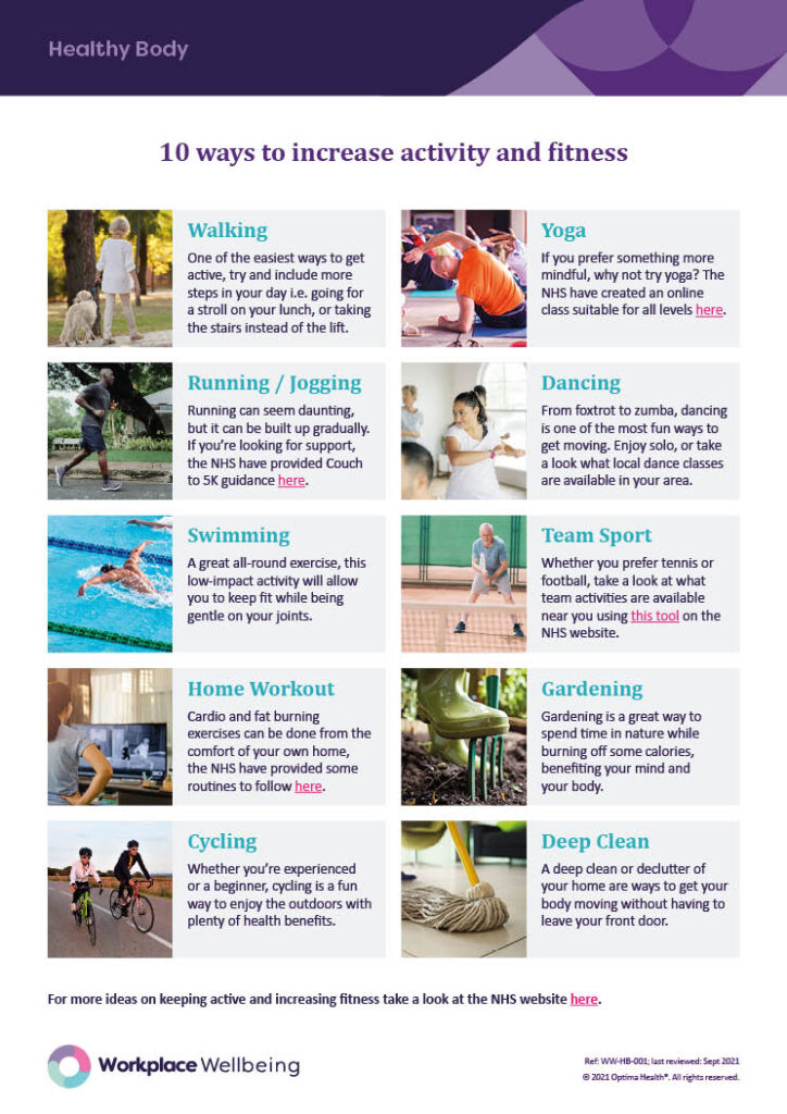 10 ways to increase activity and fitness