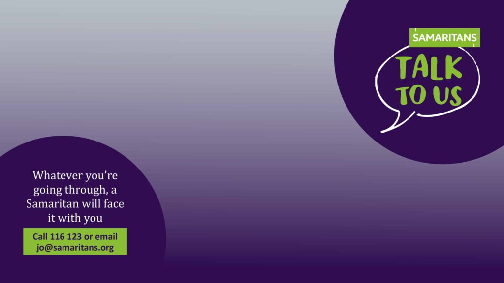 Talk to Us video background with signposting information
